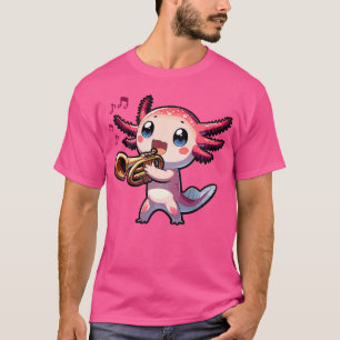 Grappige Axolotl houdt van muziek Axolotl spelen t T-shirt