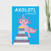 Grappige Axolotl kaarsen verjaardag Kaart (Voorkant)