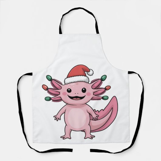 Grappige Axolotl Kerstman Hoed Kerst Outfit Schort (Voorkant)
