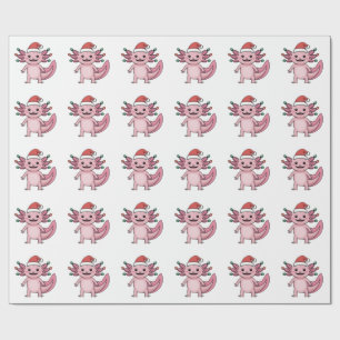 Grappige Axolotl Kerstman Kersthoed Kerst Outfit Cadeaupapier
