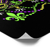 Grappige Axolotl Mardi Gras Festival Carnaval Vrou Poster (Hoek)