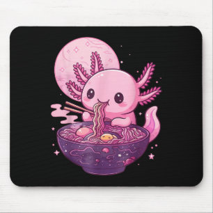 Grappige Axolotl Noodle Anime Kawaii Axolotl Eten Muismat