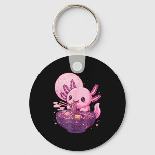 Grappige Axolotl Noodle Anime Kawaii Axolotl Eten  Sleutelhanger