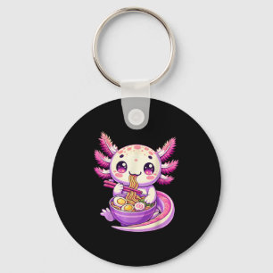 Grappige Axolotl Noodle Anime Kawaii Axolotl Eten  Sleutelhanger
