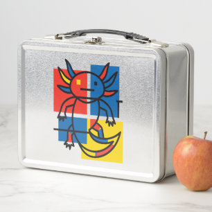 Grappige Axolotl Piet Mondrian Abstracte Kunst Pat