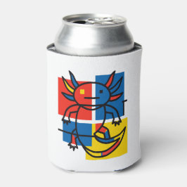 Grappige Axolotl Piet Mondrian Abstracte Kunst Pat Blikjeskoeler