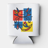 Grappige Axolotl Piet Mondrian Abstracte Kunst Pat Blikjeskoeler (Voorkant)