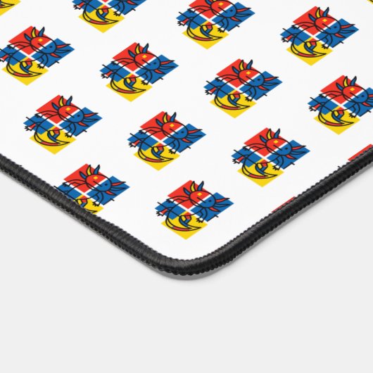 Grappige Axolotl Piet Mondrian Abstracte Kunst Pat Bureaumat (Hoek)