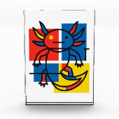 Grappige Axolotl Piet Mondrian Abstracte Kunst Pat Fotoblokken (Voorkant)