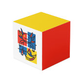 Grappige Axolotl Piet Mondrian Abstracte Kunst Pat Kubus (Achter hoekig)