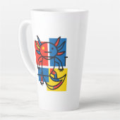 Grappige Axolotl Piet Mondrian Abstracte Kunst Pat Latte Mok (Linkerhoek)