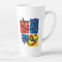 Grappige Axolotl Piet Mondrian Abstracte Kunst Pat