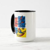 Grappige Axolotl Piet Mondrian Abstracte Kunst Pat Mok (Voorkant links)