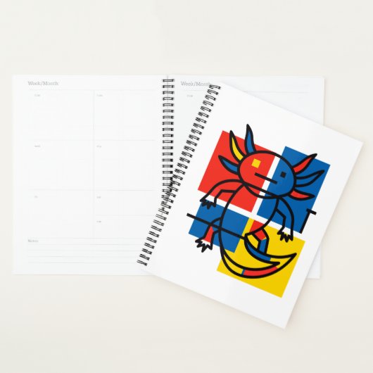 Grappige Axolotl Piet Mondrian Abstracte Kunst Pat Planner (Display)