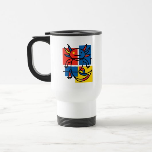 Grappige Axolotl Piet Mondrian Abstracte Kunst Pat Reisbeker (Links)