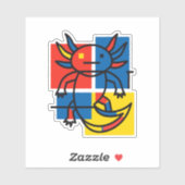 Grappige Axolotl Piet Mondrian Abstracte Kunst Pat Sticker (Vel)