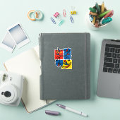 Grappige Axolotl Piet Mondrian Abstracte Kunst Pat Sticker (iPad Cover)