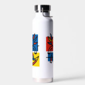 Grappige Axolotl Piet Mondrian Abstracte Kunst Pat Waterfles (Links)
