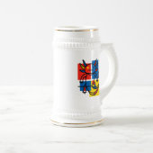 Grappige Axolotl Piet Mondrian Abstracte Kunstpatr Bierpul (Voorkant rechts)