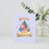 Grappige Axolotl Prettig Kerstfeest Briefkaart (Staand voorkant)