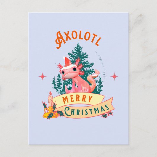 Grappige Axolotl Prettig Kerstfeest Briefkaart (Voorkant)