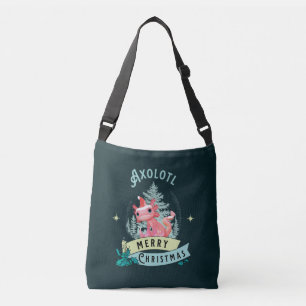 Grappige Axolotl Prettig Kerstfeest Crossbody Tas