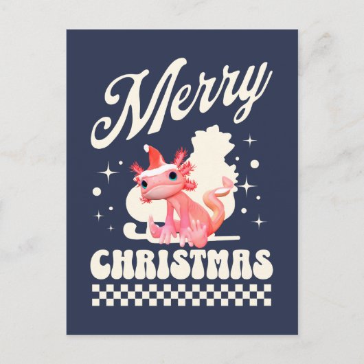 Grappige Axolotl Prettig Kerstfeest Feestdagenkaart (Voorkant)