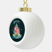 Grappige Axolotl Prettig Kerstfeest Keramische Bal Ornament (Rechts)