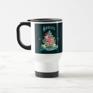 Grappige Axolotl Prettig Kerstfeest Reisbeker