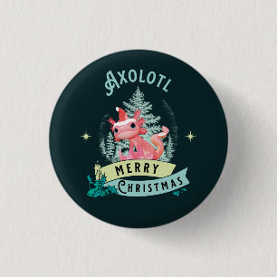 Grappige Axolotl Prettig Kerstfeest Ronde Button 3,2 Cm