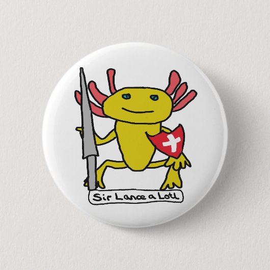 Grappige Axolotl Ridder Ronde Button 5,7 Cm (Voorkant)