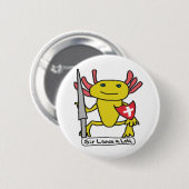 Grappige Axolotl Ridder Ronde Button 5,7 Cm (Voorkant /achterkant)