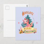 Grappige Axolotl Vrolijk Kerstfeest Briefkaart (Voorkant / Achterkant)