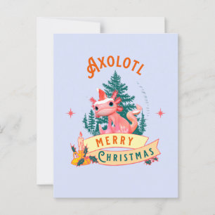 Grappige Axolotl Vrolijk Kerstfeest Briefkaart