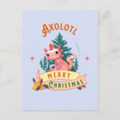 Grappige Axolotl Vrolijk Kerstfeest Briefkaart (Voorkant)