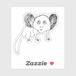 Grappige Aye Aye Sticker - Slechte Tekening Dieren