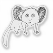 Grappige Aye Aye Sticker - Slechte Tekening Dieren (Voorkant)
