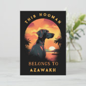 Grappige Azawakh hond ouder gepersonaliseerd Aankondiging (Staand voorkant)