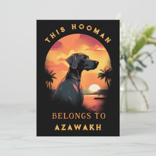 Grappige Azawakh hond ouder gepersonaliseerd Aankondiging (Staand voorkant)