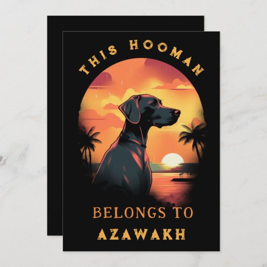 Grappige Azawakh hond ouder gepersonaliseerd Aankondiging (Voorkant / Achterkant)