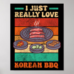 Grappige Aziatische Foodie - Koreaanse BBQ Poster