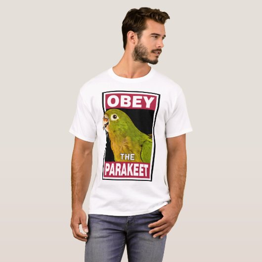 Grappige Azteekse Parkiet - Vogelkunst T-shirt (Voorkant volledig)