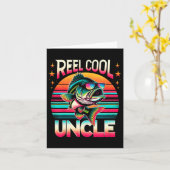 Grappige B Vis Oom Reel Cool Oom Vaderdag Kaart (Gele Bloem)
