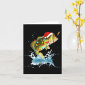 Grappige B Vist Kerstmuts Kerst Pajama Visser Kaart (Gele Bloem)