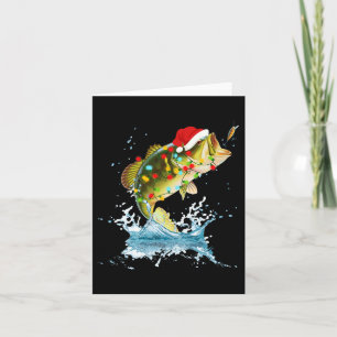 Grappige B Vist Kerstmuts Kerst Pajama Visser Kaart