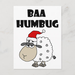Grappige Baa Humbug Kerst Cartoon Feestdagenkaart