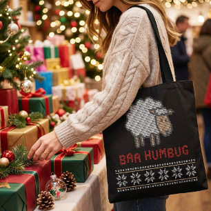 Grappige Baa Humbug Kerstschaap - Kerstwinkelen Tote Bag