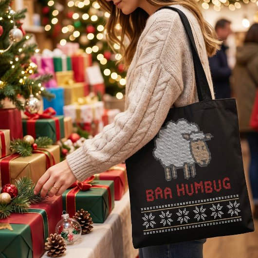 Grappige Baa Humbug Kerstschaap - Kerstwinkelen Tote Bag