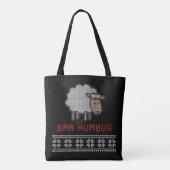 Grappige Baa Humbug Kerstschaap - Kerstwinkelen Tote Bag (Achterkant)