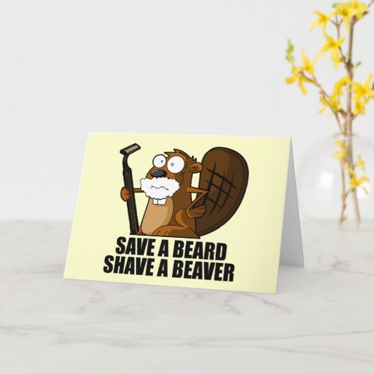 Grappige baard kaart (Gele Bloem)